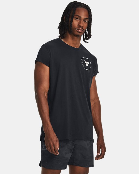 Men's Project Rock Cap Sleeve T-Shirt in Black image number 0